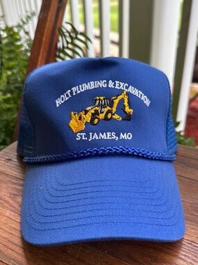 Holt Plumbing & Excavation Royal Blue Mesh Trucker Hat